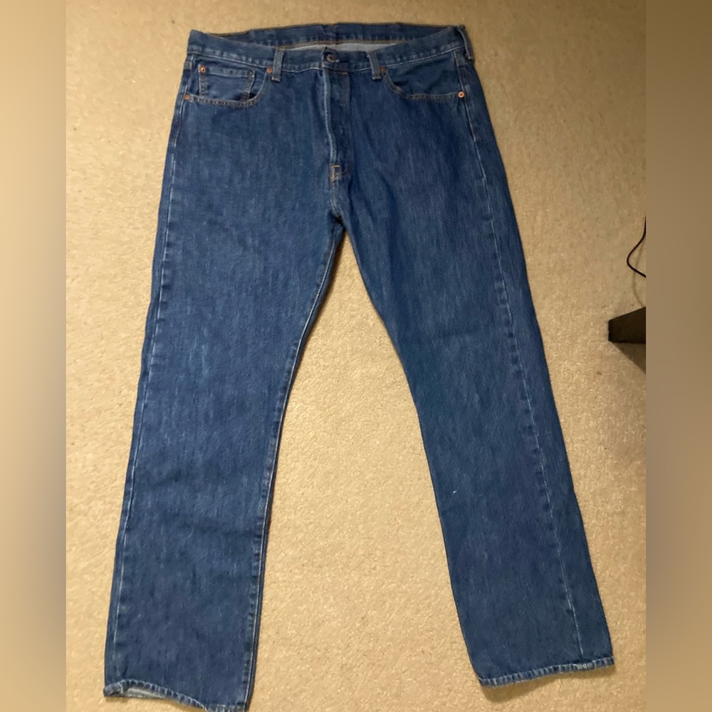 Levi Strauss Co 501 Blue Jeans Straight Leg Mens Size 38/32